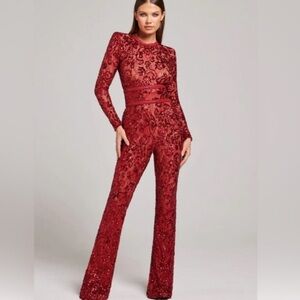 Nadine Merabi Bella Jumpsuit Red